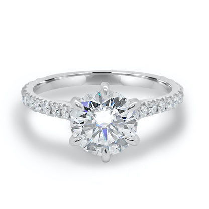 Moissanite 1.35CT Round Diamond Gothic Anniversary Ring