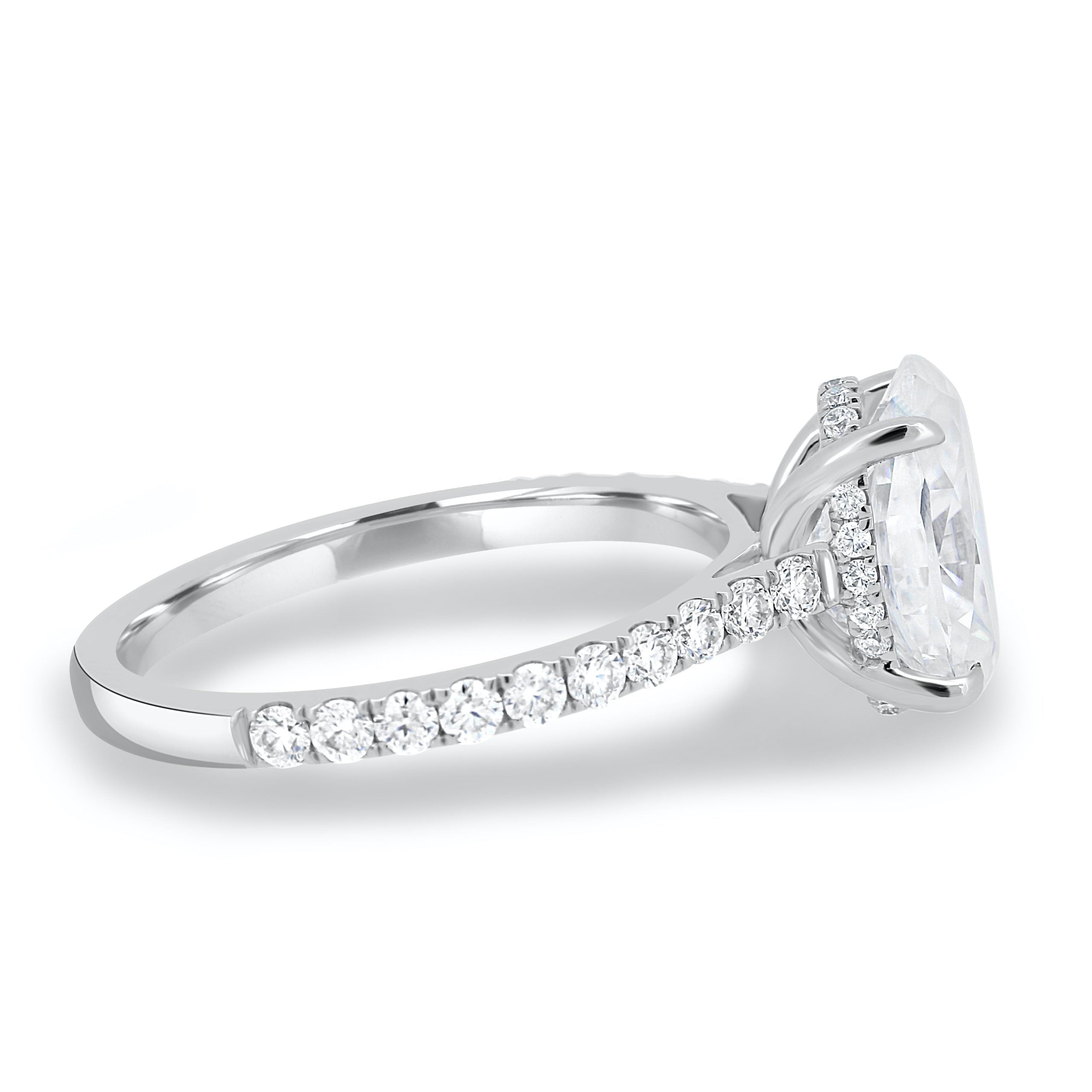 Moissanite 2.05CT Oval Diamond Art Deco Wedding Ring