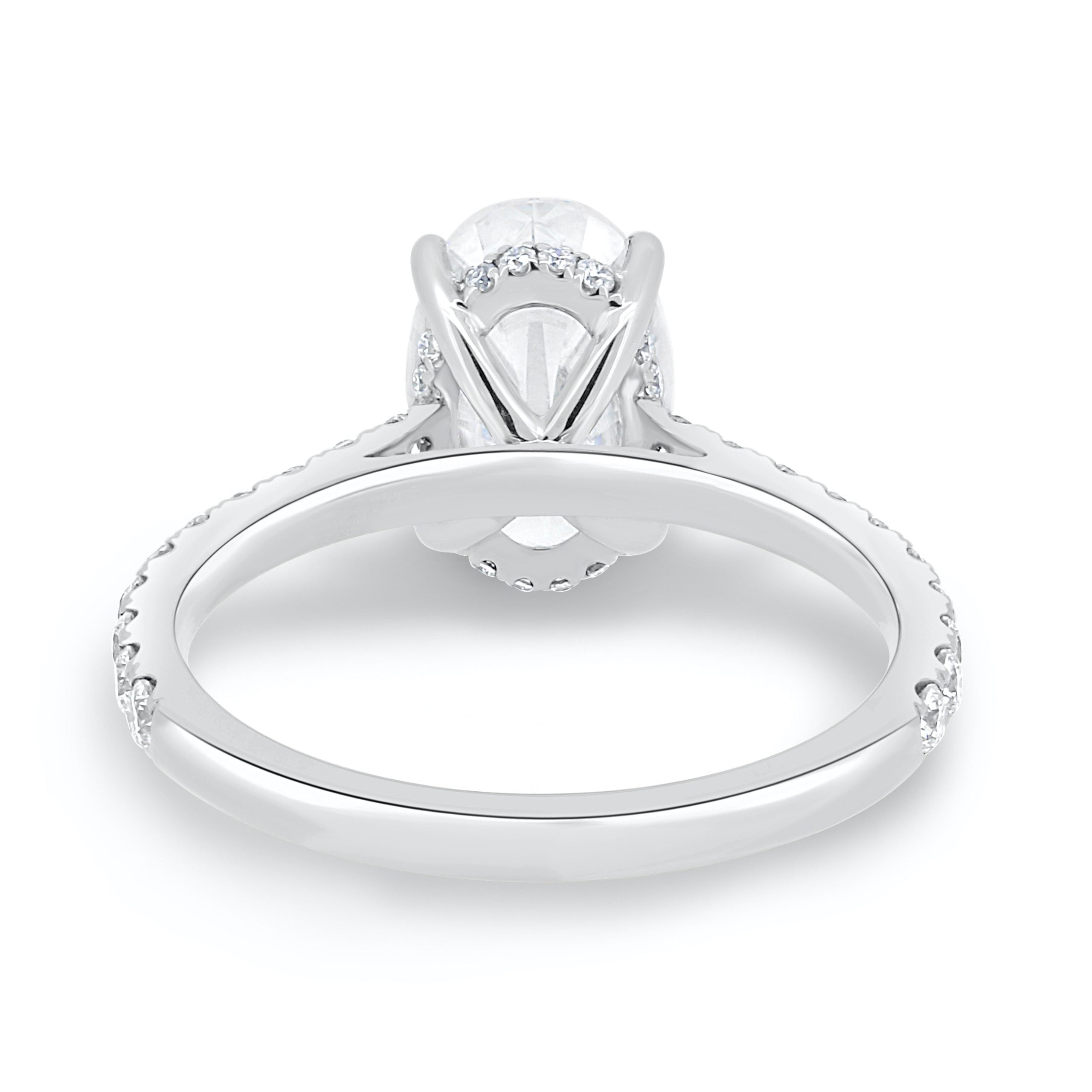 Moissanite 2.05CT Oval Diamond Art Deco Wedding Ring