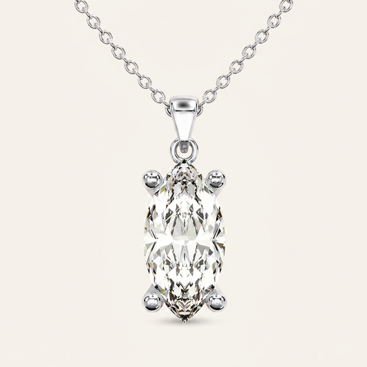 Moissanite 1.00 CT Marquise Cut Diamond Solitaire Necklace
