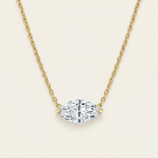 Moissanite 0.25 CT Marquise Cut Diamond East-West Necklace