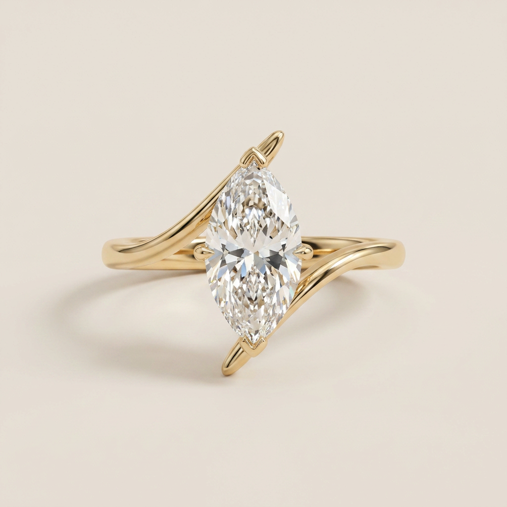 Moissanite 3.00 CT Marquise Cut Diamond Solitaire Ring