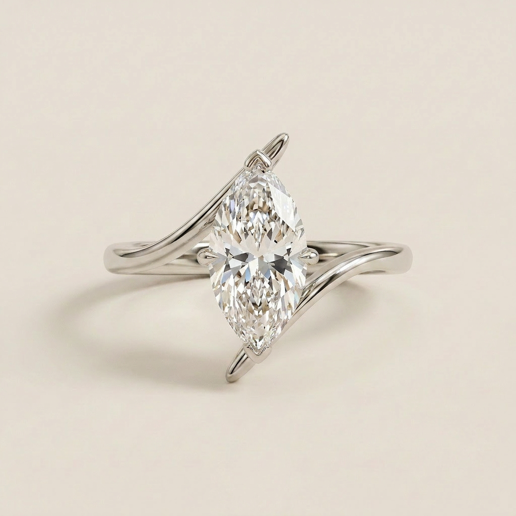 Moissanite 3.00 CT Marquise Cut Diamond Solitaire Ring