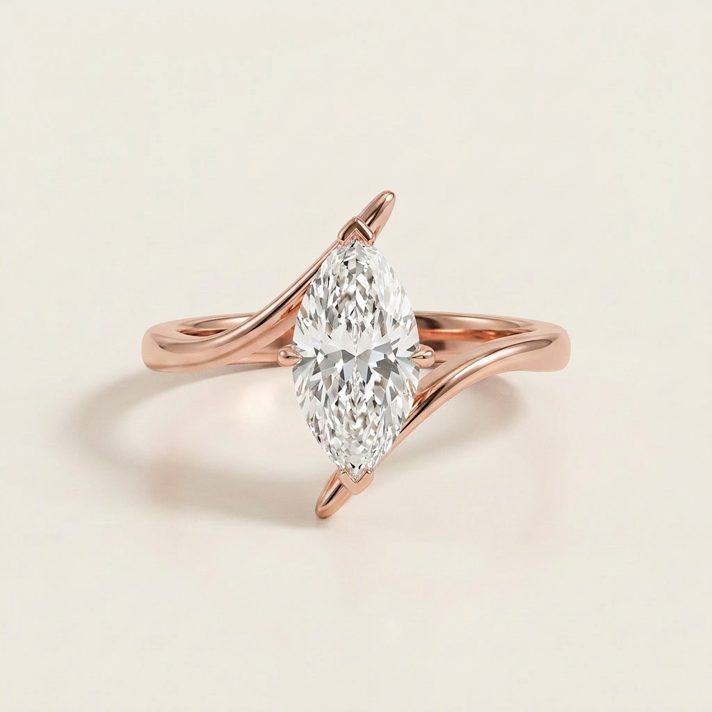 Moissanite 3.00 CT Marquise Cut Diamond Solitaire Ring