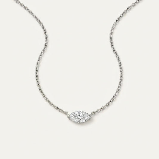Moissanite 0.25 CT Marquise Cut Diamond East-West Necklace