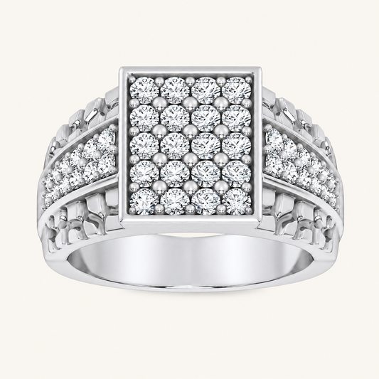 Lab Grown Diamond 1.50 CT Round Cut Men's Ring