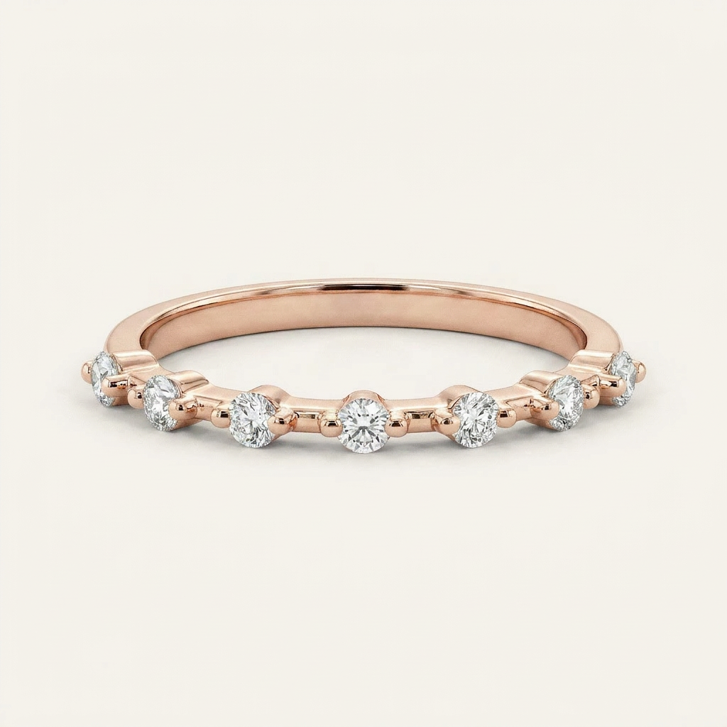Moissanite 0.20 CT Round Cut Diamond Ring (V-Artdeco)