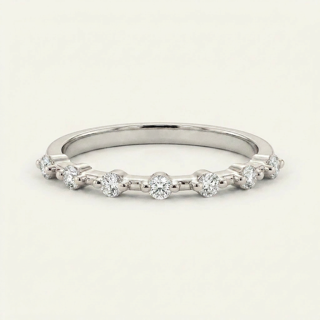 Moissanite 0.20 CT Round Cut Diamond Ring (V-Artdeco)