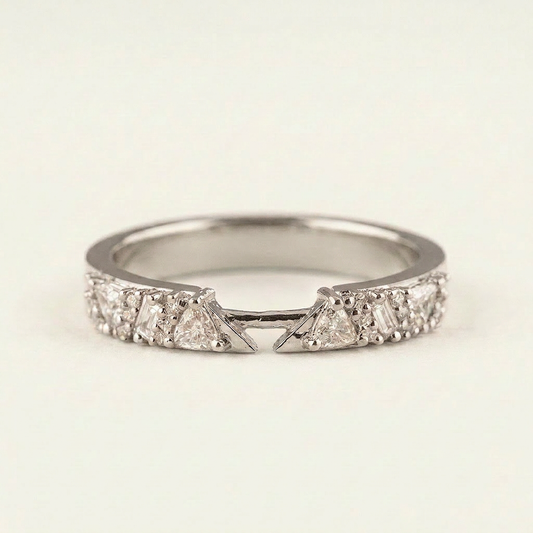 Moissanite 0.34 CT Baguette & Round Cut Diamond Ring
