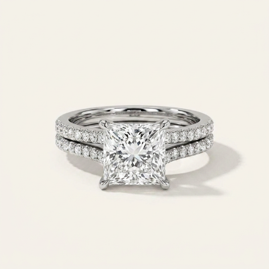 Moissanite 4.73 CT Princess Cut Diamond Solitaire Ring
