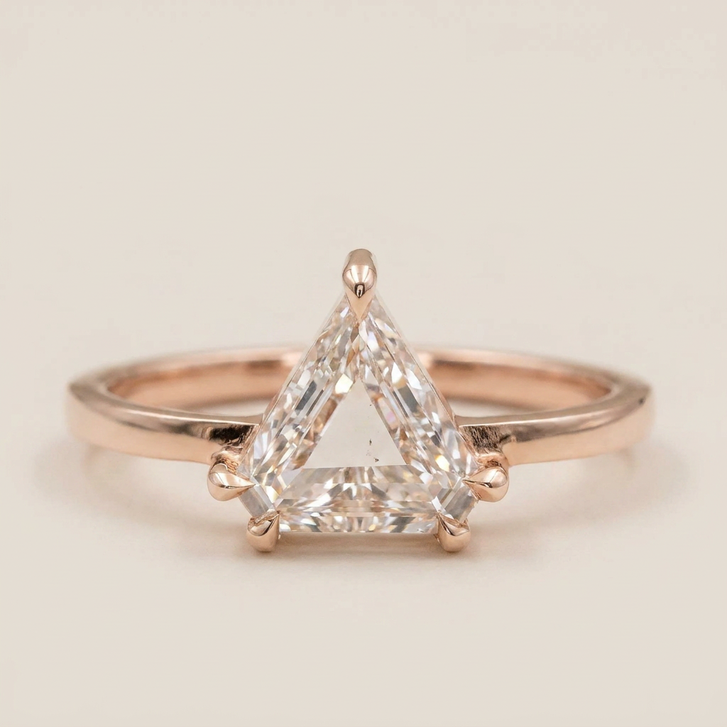 1.50 CT Shield Cut Salt and Pepper Diamond Solitaire Ring