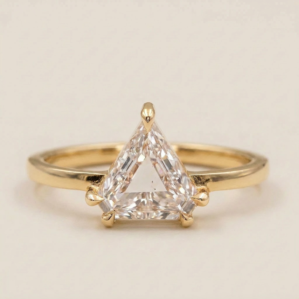 1.50 CT Shield Cut Salt and Pepper Diamond Solitaire Ring