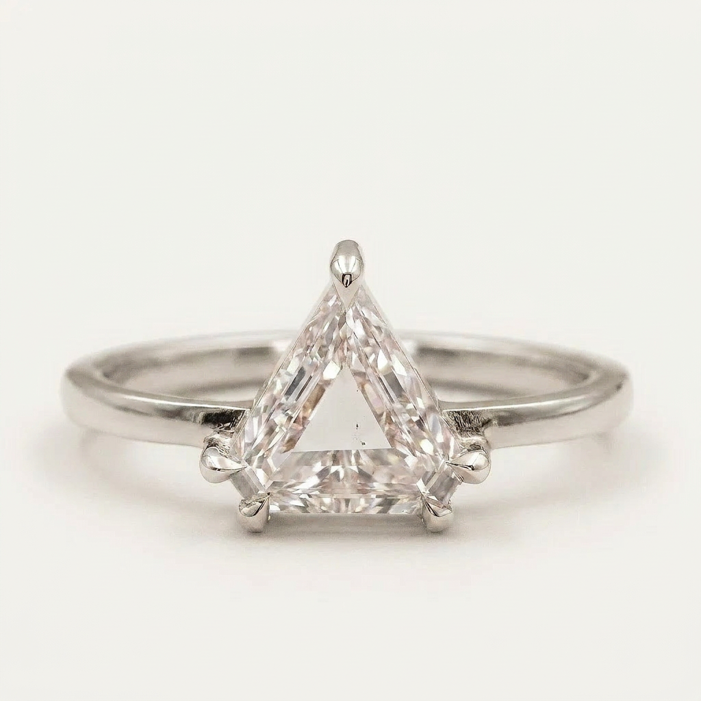 1.50 CT Shield Cut Salt and Pepper Diamond Solitaire Ring