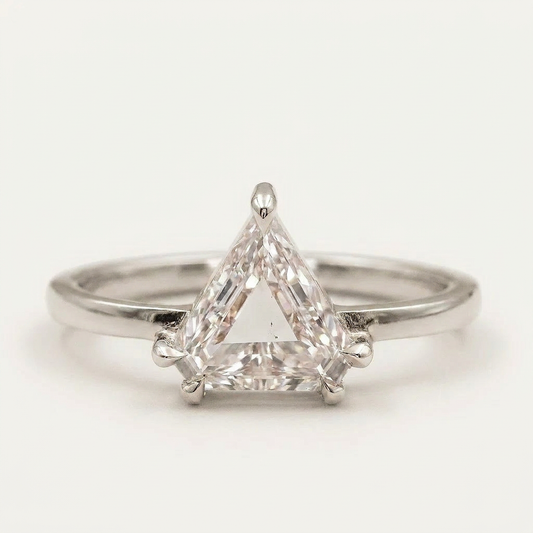 1.50 CT Shield Cut Salt and Pepper Diamond Solitaire Ring