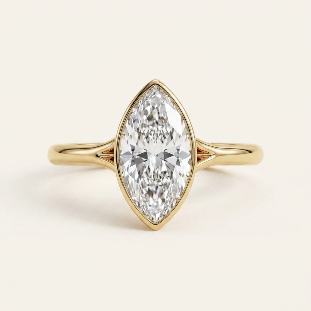 Moissanite 2.84 CT Marquise Cut Diamond Solitaire Ring