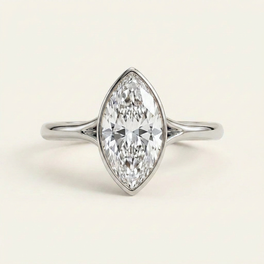 Moissanite 2.84 CT Marquise Cut Diamond Solitaire Ring