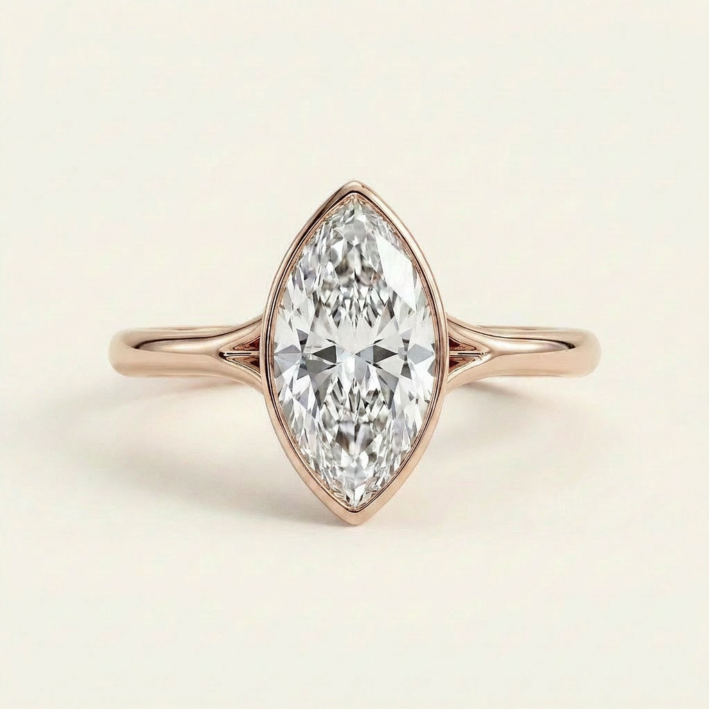 Moissanite 2.84 CT Marquise Cut Diamond Solitaire Ring