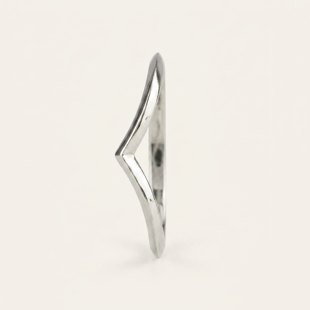 Polished Chevron Plain Wedding Band