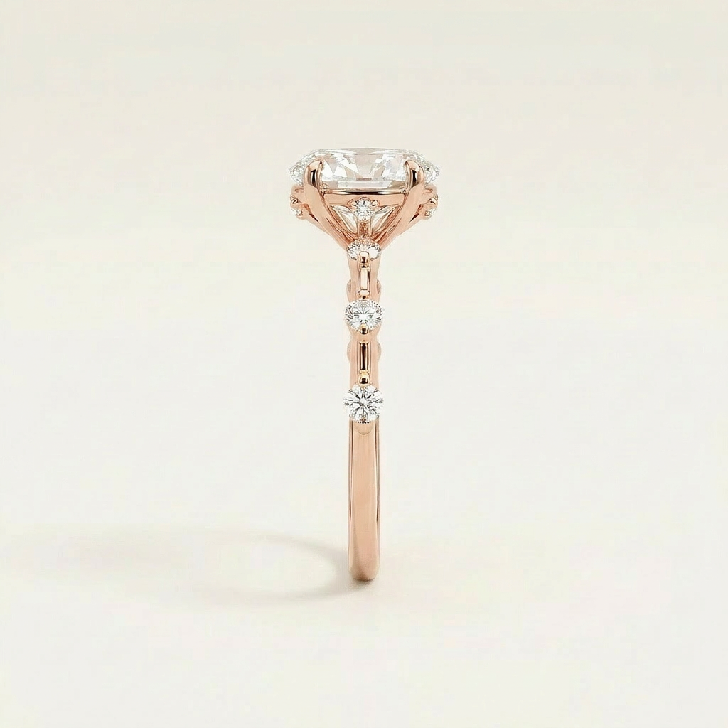 Moissanite 2.45 CT Oval Cut Diamond Solitaire Ring