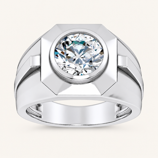 Lab Grown Diamond 3.00 CT Round Cut Men's Ring