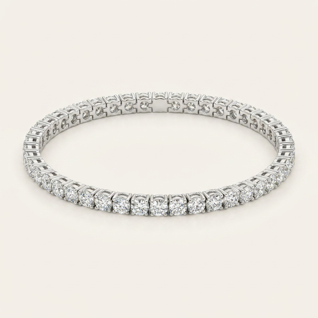 Moissanite 20.00 CT Round Diamond Tennis Bracelets