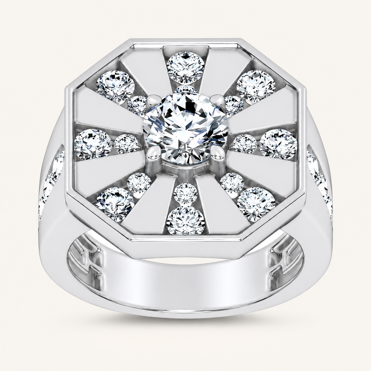 Lab Grown Diamond 3.00 CT Round Cut Men's Ring