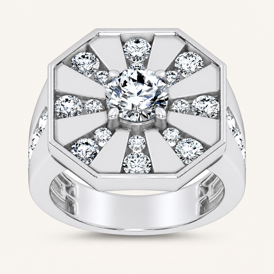 Lab Grown Diamond 3.00 CT Round Cut Men's Ring