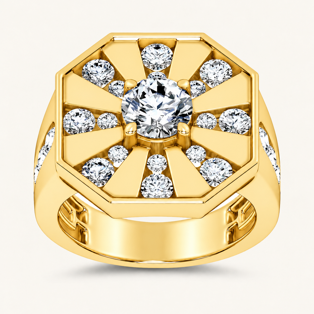 Lab Grown Diamond 3.00 CT Round Cut Men's Ring