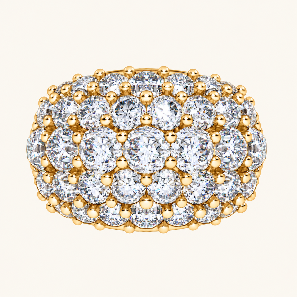 Lab Grown Diamond 6.00 CT Round Cut Men's Fancy Cluster Band