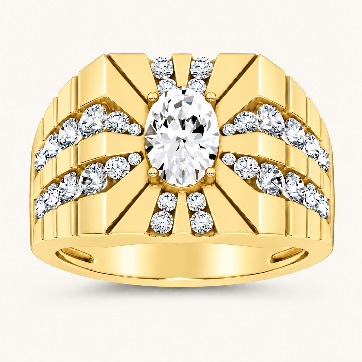 Lab Grown Diamond 2.25 CT Oval Cut Men's Ring