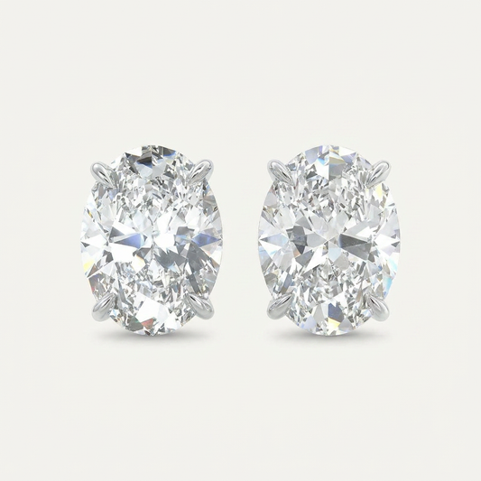 Moissanite 1.00 CT Oval Cut Diamond Stud Earrings (V1)