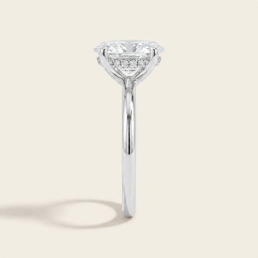 Moissanite 2.05 CT Oval Cut Diamond Solitaire Ring (V-Gothic)