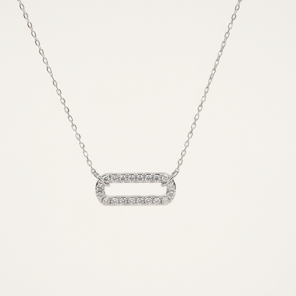 Moissanite 0.30 CT Round Cut Diamond Capsule Necklace