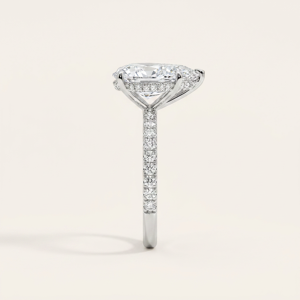 Moissanite 2.17 CT Pear Cut Diamond Solitaire Ring