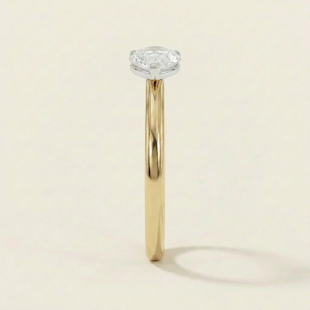 Moissanite 2.87 CT East-West Pear Cut Diamond Solitaire Ring