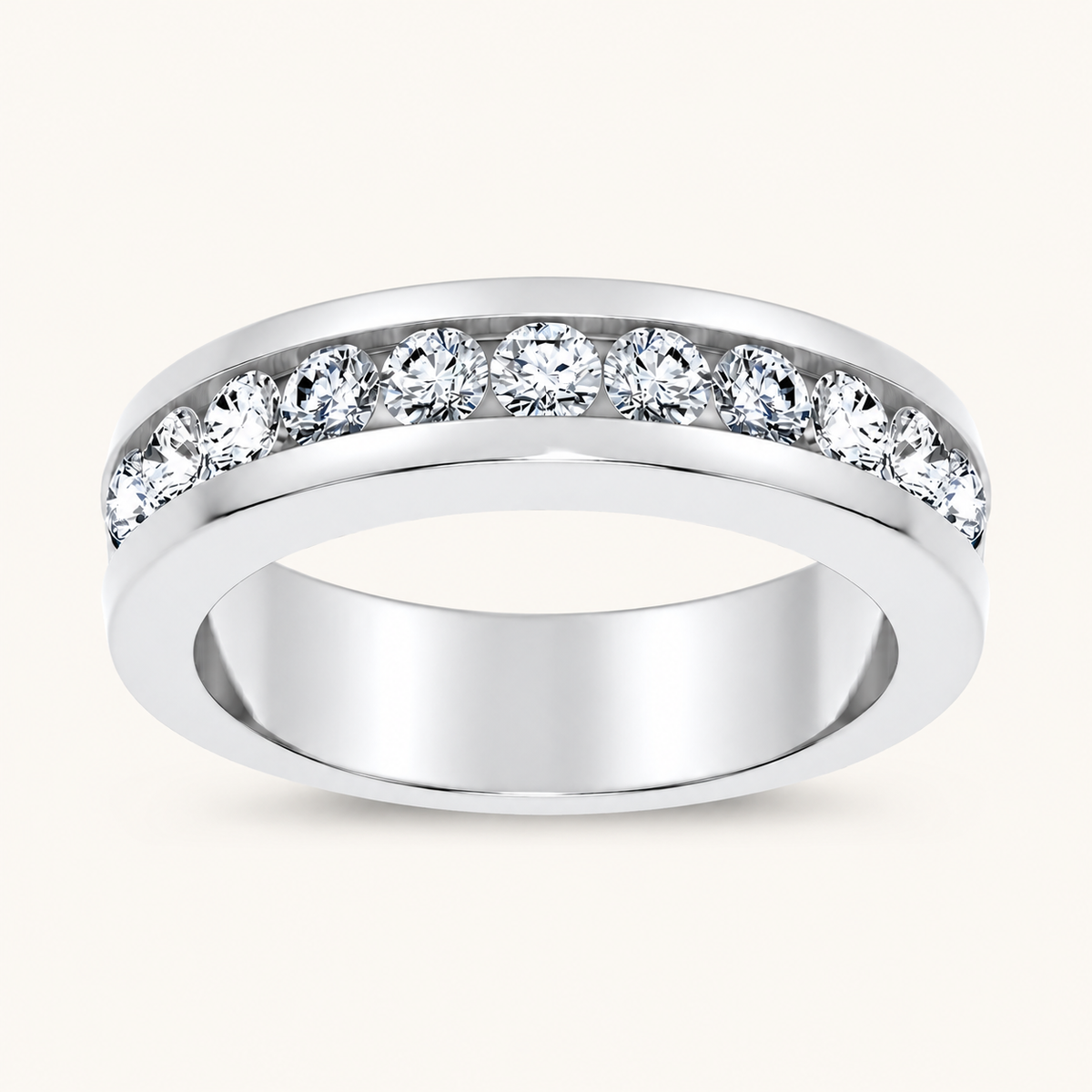 Lab Grown Diamond 1.00 CT Round Cut Men's Band