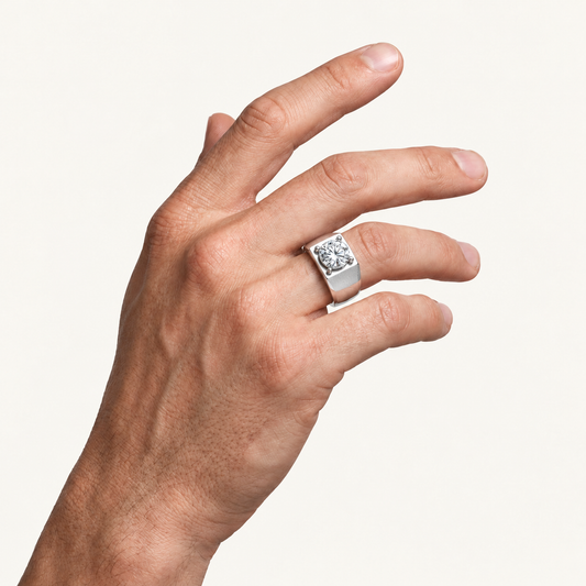 Lab Grown Diamond 2.00 CT Round Cut Men's Ring
