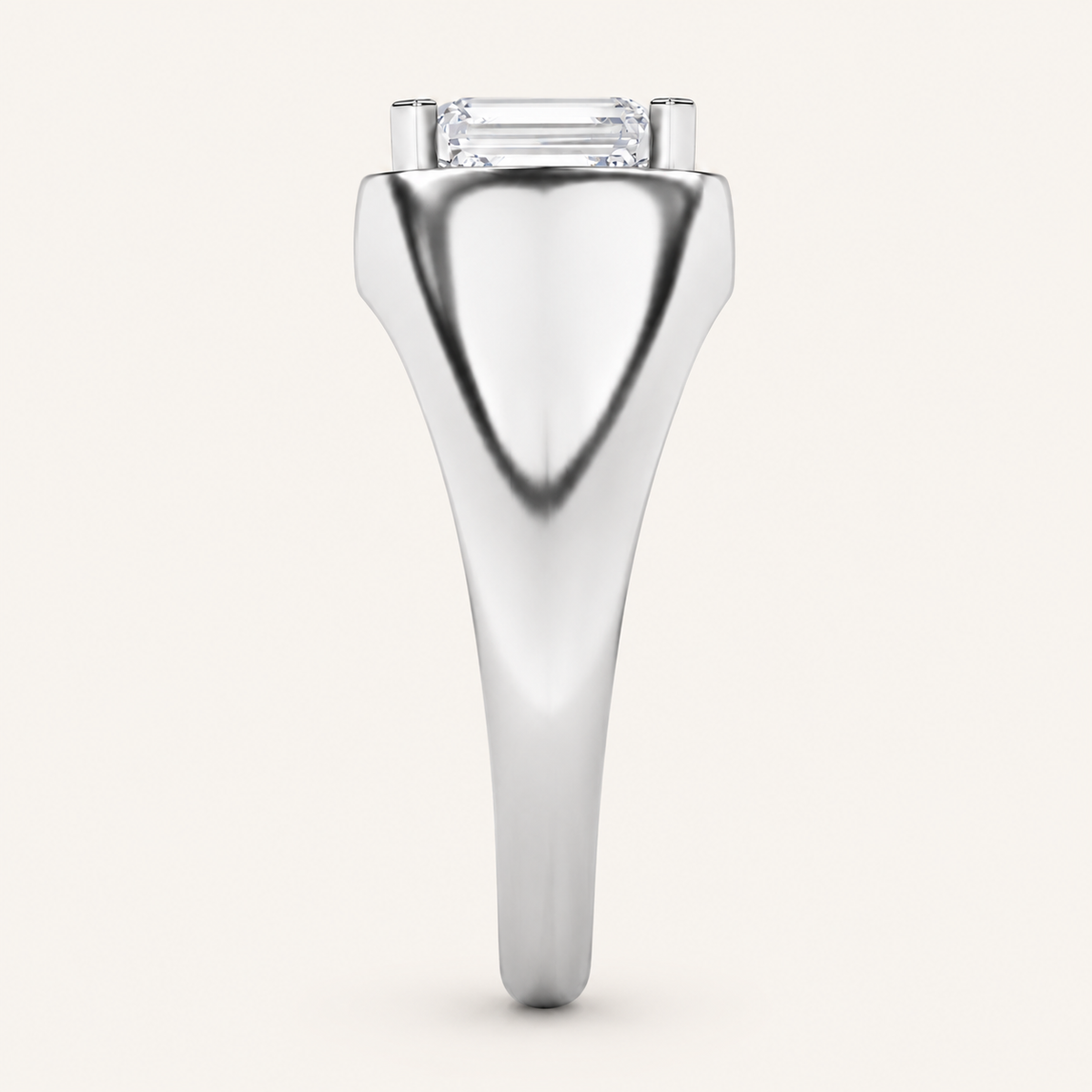 Lab Grown Diamond 3.00 CT Emerald Cut Solitaire Men's Ring