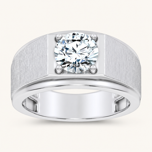 Lab Grown Diamond 2.00 CT Round Cut Men's Ring