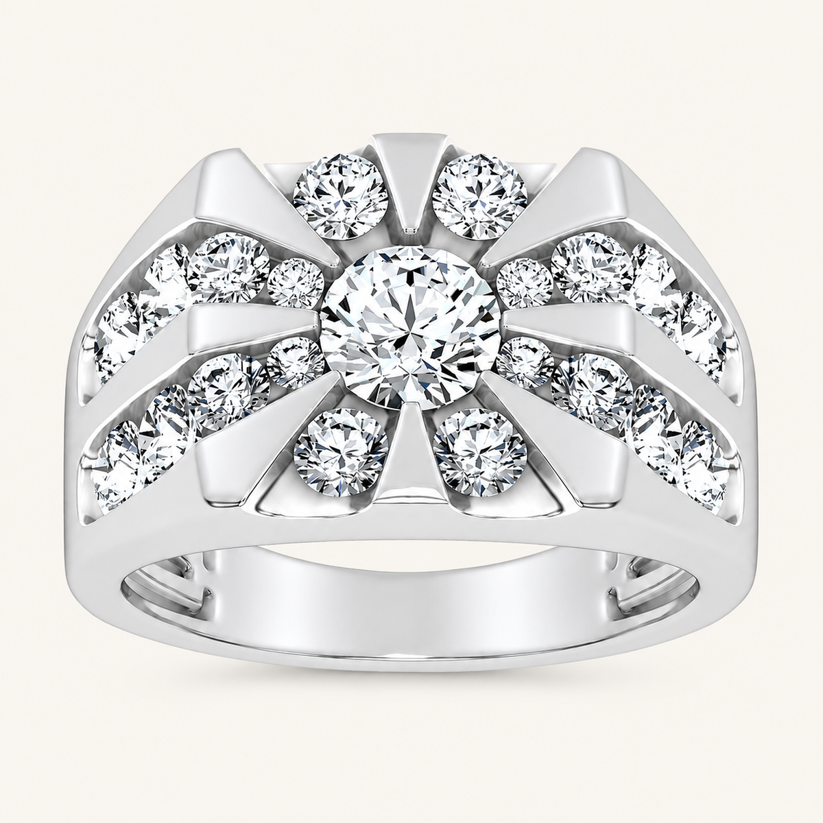 Lab Grown Diamond 3.00 CT Round Cut Men's Ring