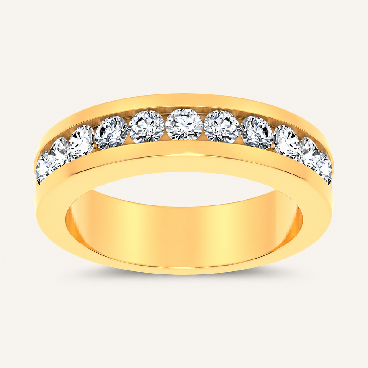 Lab Grown Diamond 1.00 CT Round Cut Men's Band