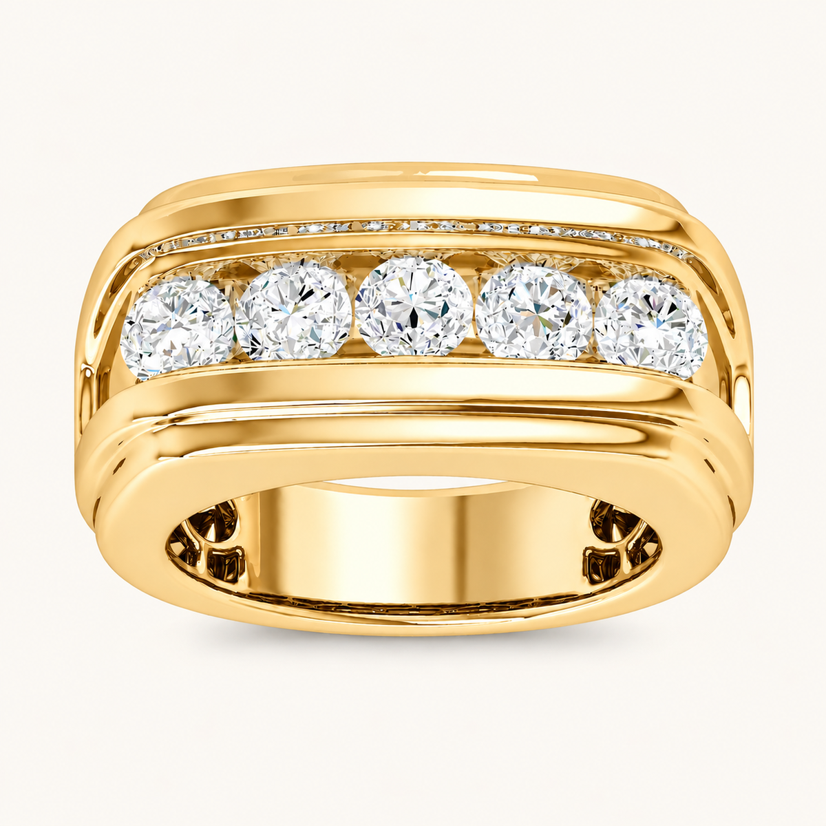 Lab Grown Diamond 2.00 CT Round Cut Men's Band