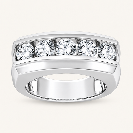 Lab Grown Diamond 2.00 CT Round Cut Men's Ring
