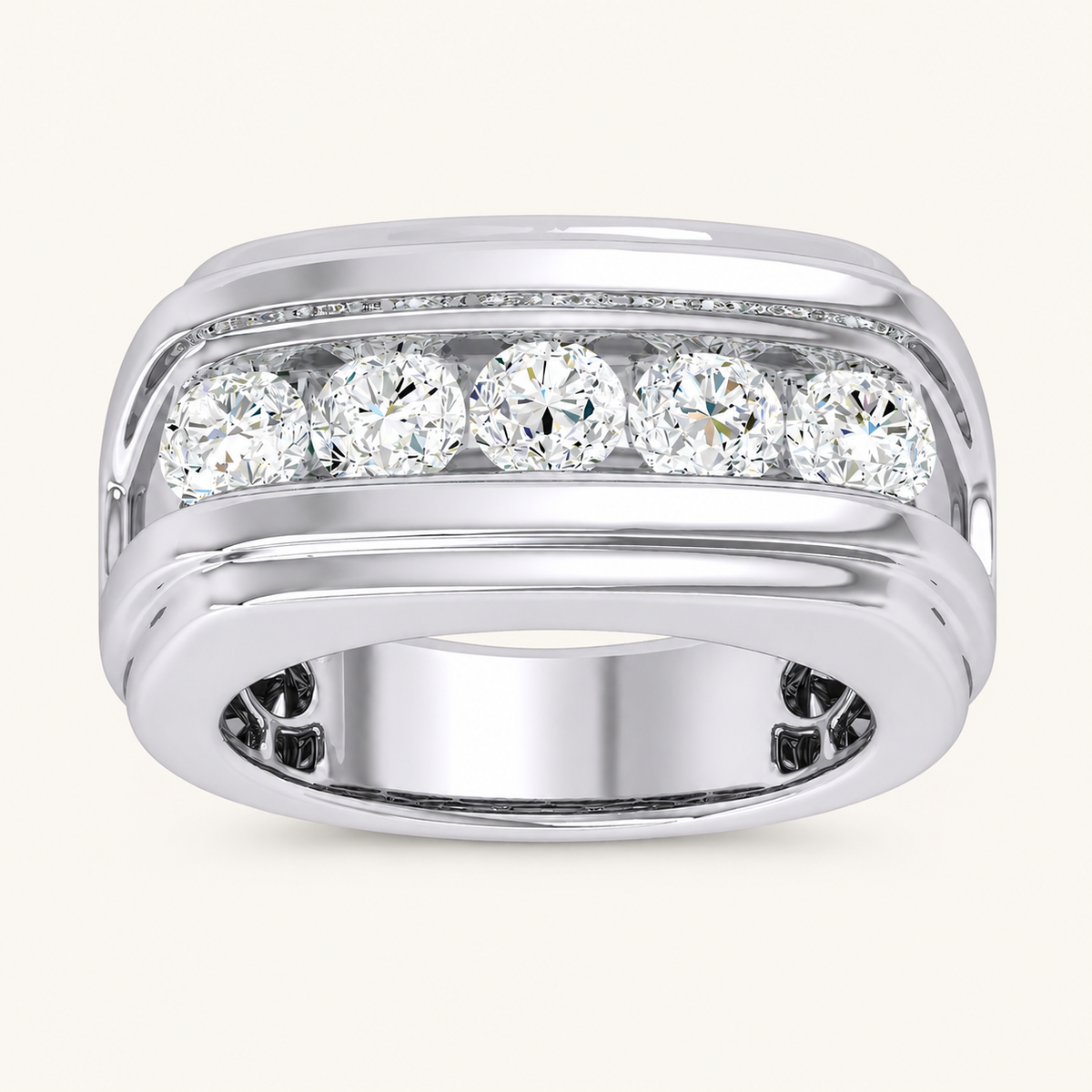 Lab Grown Diamond 2.00 CT Round Cut Men's Band