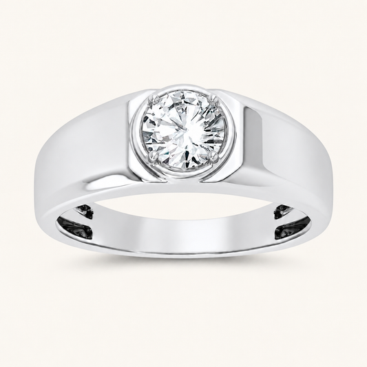 Lab Grown Diamond 1.00 CT Round Cut Men's Ring