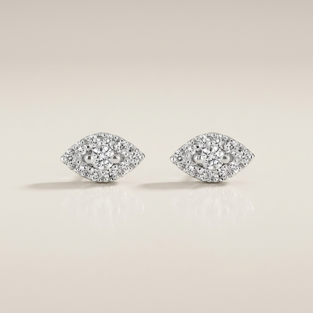 Moissanite 0.20 CT Round Cut Diamond Stud Earrings