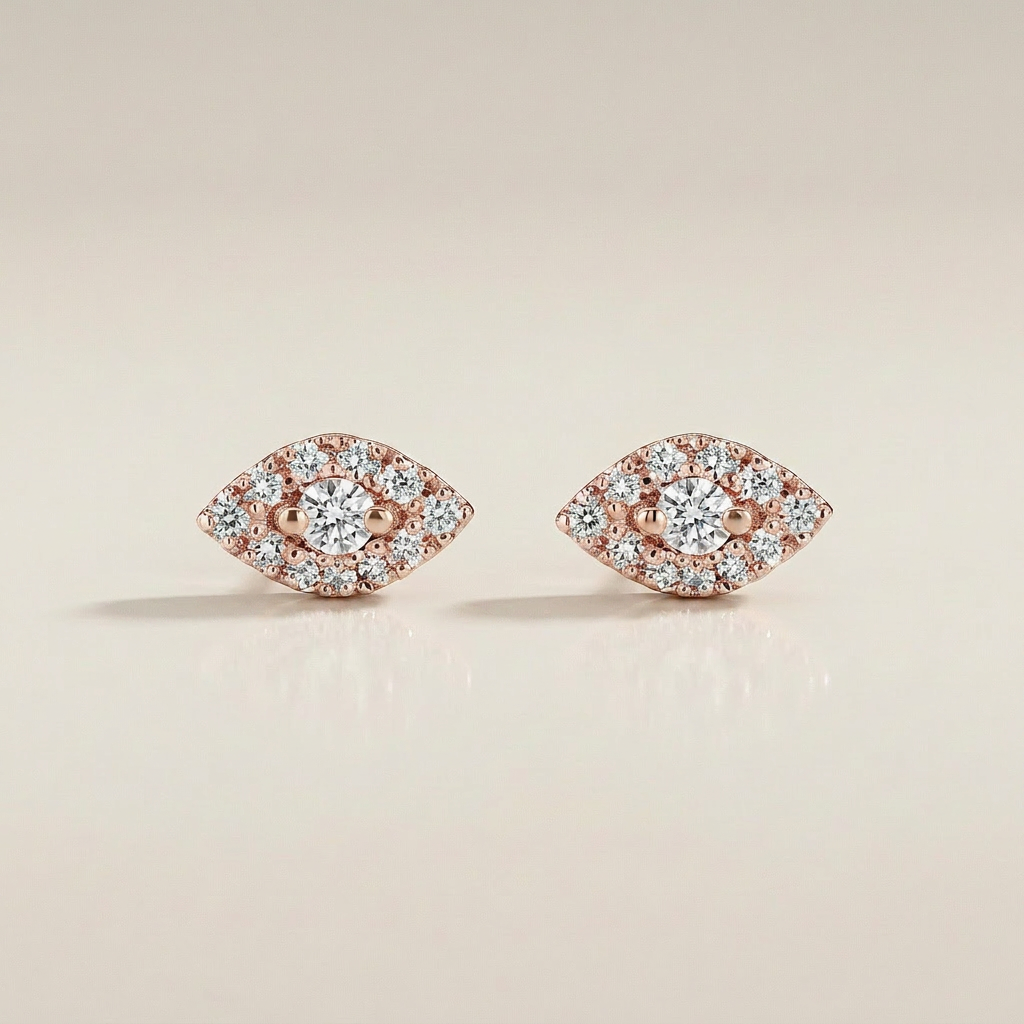 Moissanite 0.20 CT Round Cut Diamond Stud Earrings