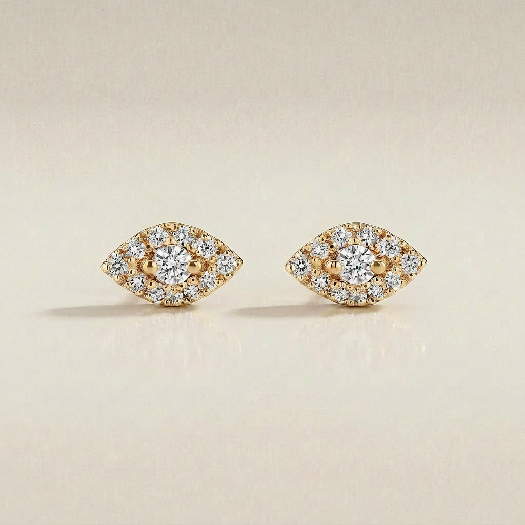 Moissanite 0.20 CT Round Cut Diamond Stud Earrings