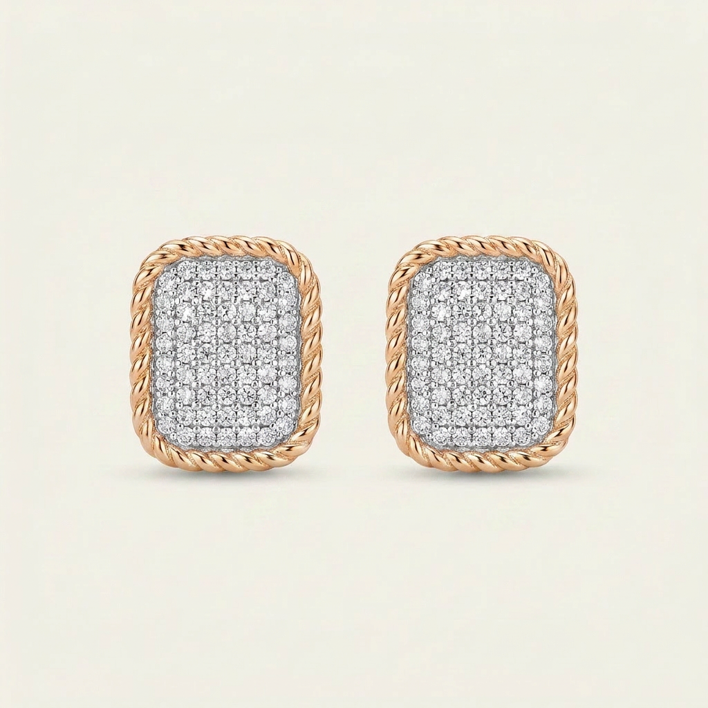 Moissanite 0.37 CT Round Cut Diamond Stud Earrings