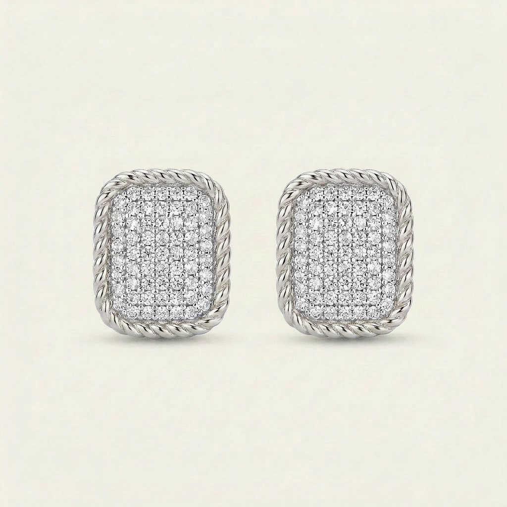 Moissanite 0.37 CT Round Cut Diamond Stud Earrings
